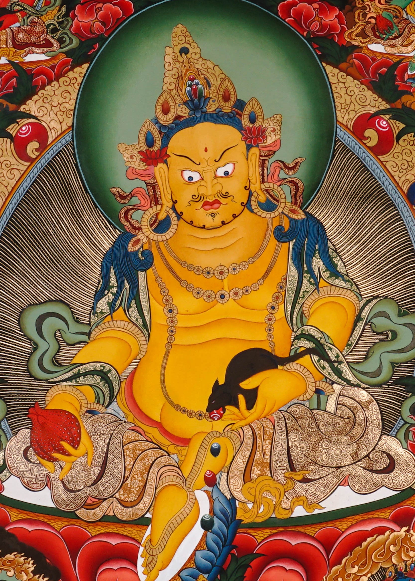sacred yellow zambala with gold detailing