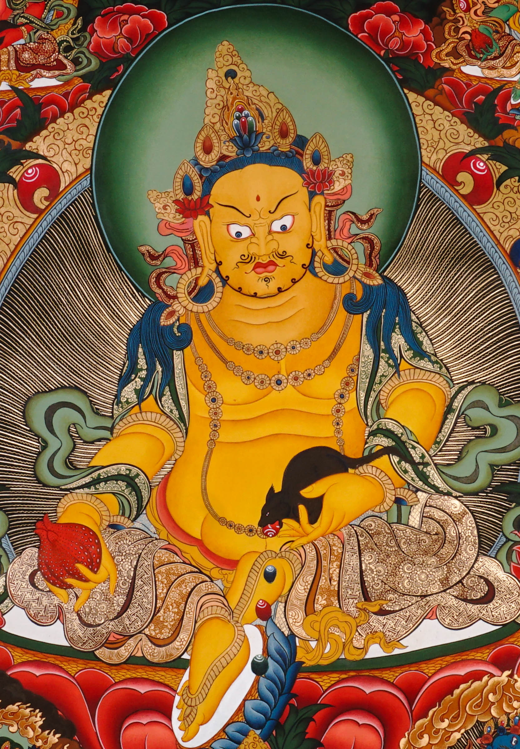 sacred yellow zambala with gold detailing
