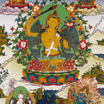 Authentic Himalayan Manjushree thangka symbolizing wisdom and learning