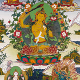 Authentic Himalayan Manjushree thangka symbolizing wisdom and learning