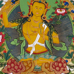 Authentic Himalayan Manjushree thangka symbolizing wisdom and learning