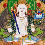 Akash Garva thangka with Five Dhyani Buddhas and lotus flowers