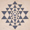 Blue and gold Shree Yantra symbol painting for meditation space