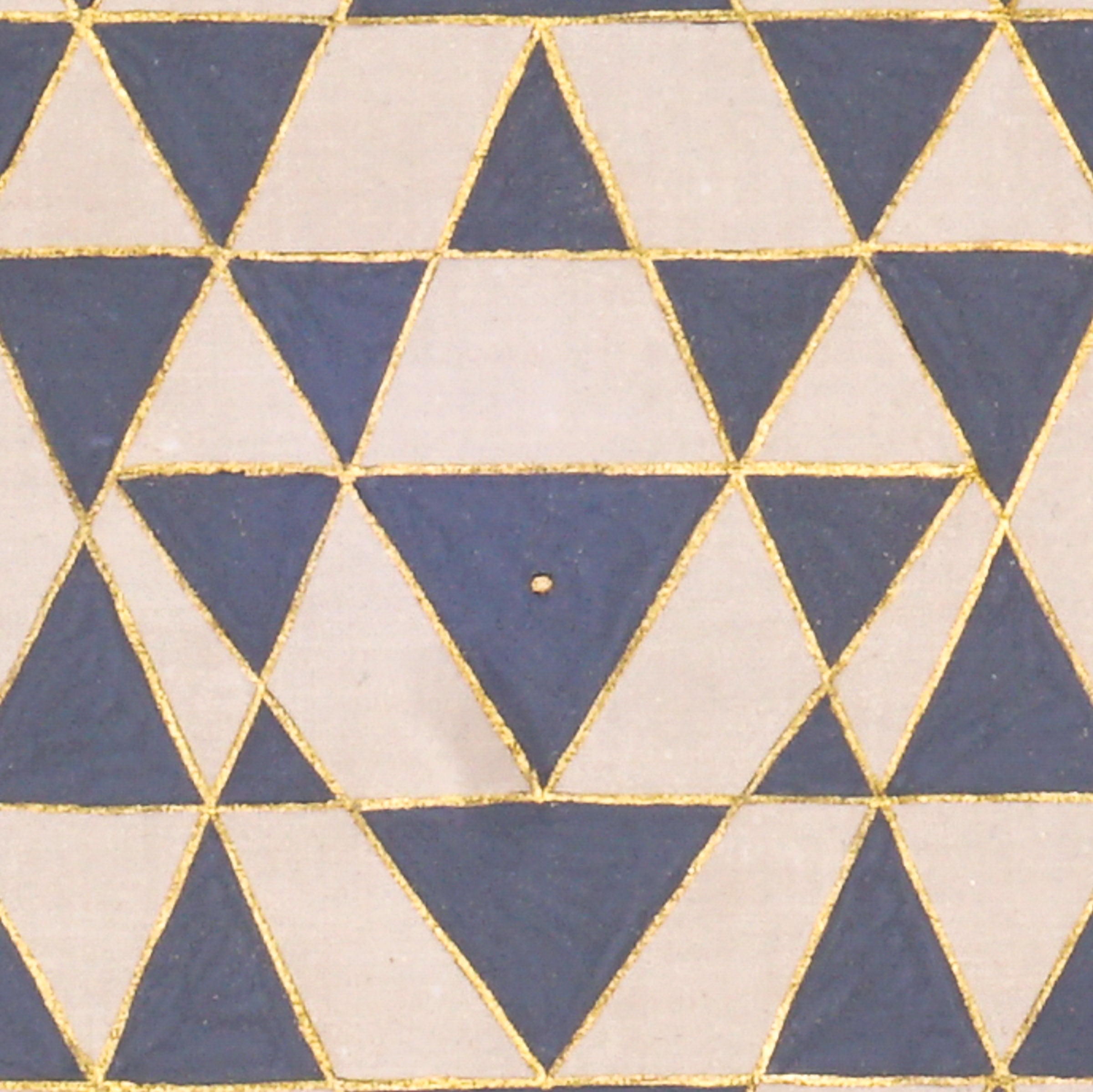 Blue and gold Shree Yantra symbol painting for meditation space