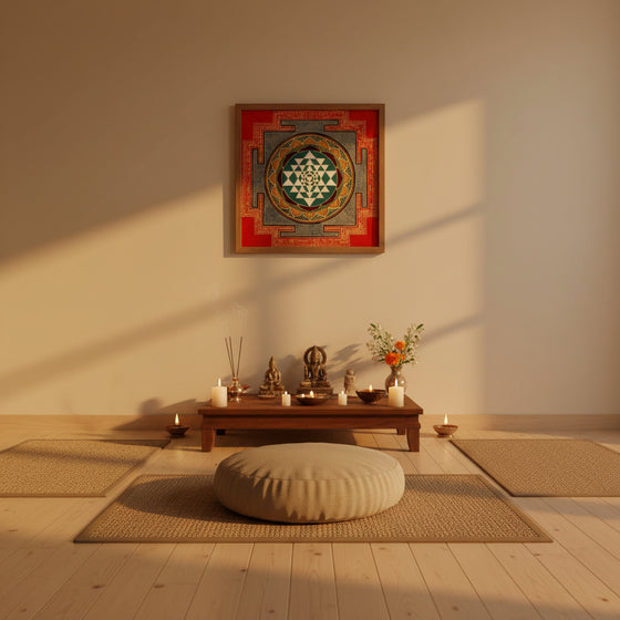Shree Yantra sacred geometry Thangka