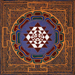 Himalayan Shree Yantra painting featuring lotus petals and sacred geometry
