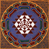 Himalayan Shree Yantra painting featuring lotus petals and sacred geometry