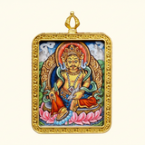 Zambala Ghau Thangka hand painted Tibetan wealth deity miniature artwork 