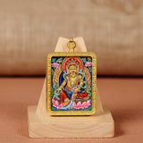 Yellow Zambala wealth deity thangka traditional Himalayan art