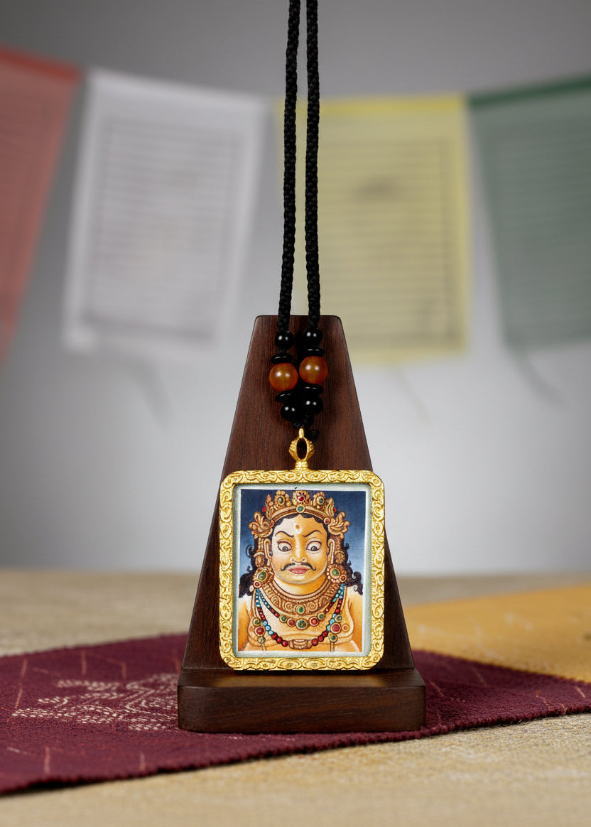 Zambala Ghau Thangka Tibetan wealth deity miniature artwork from Nepal