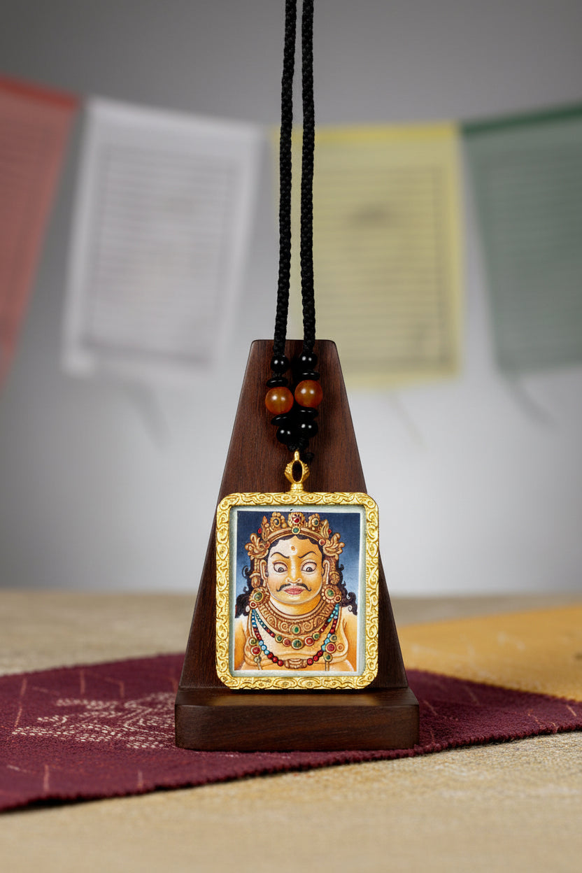 Zambala Ghau Thangka Tibetan wealth deity miniature artwork from Nepal