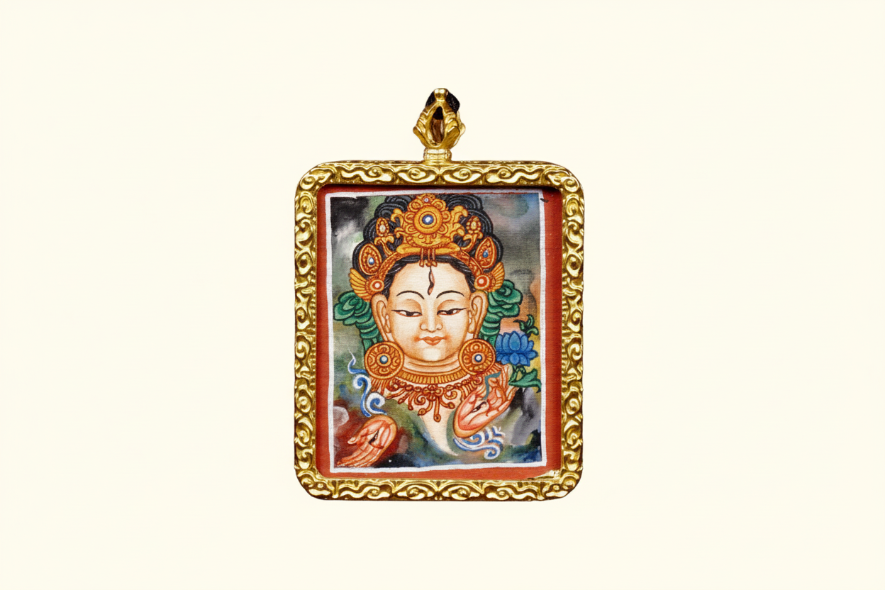 White Tara ghau thangka spiritual artwork Nepal