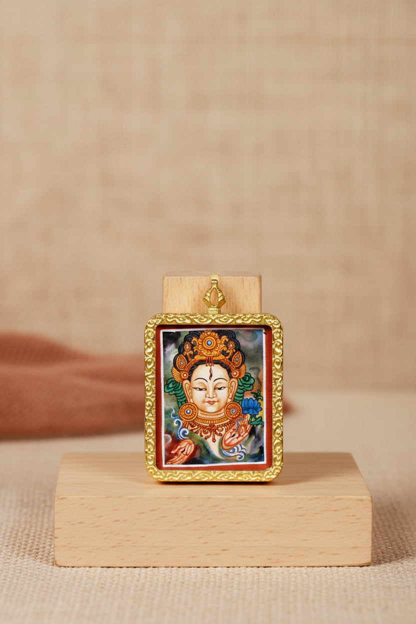 White Tara ghau thangka spiritual artwork Nepal