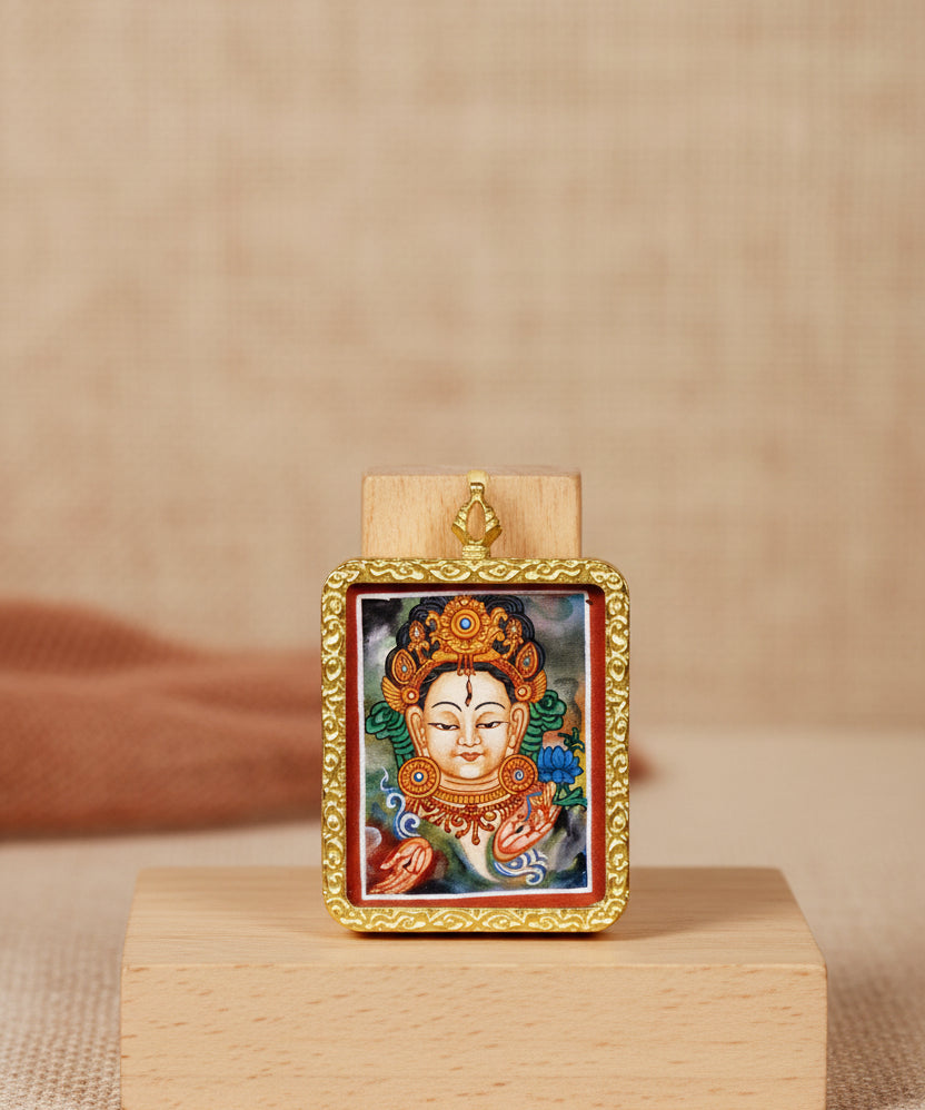 White Tara ghau thangka spiritual artwork Nepal