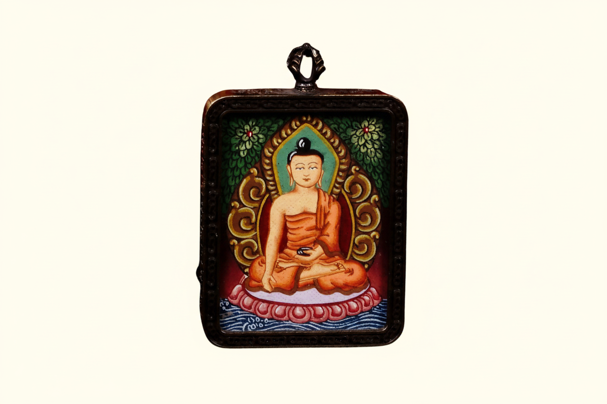 Shakyamuni Buddha thangka, miniature ghau style