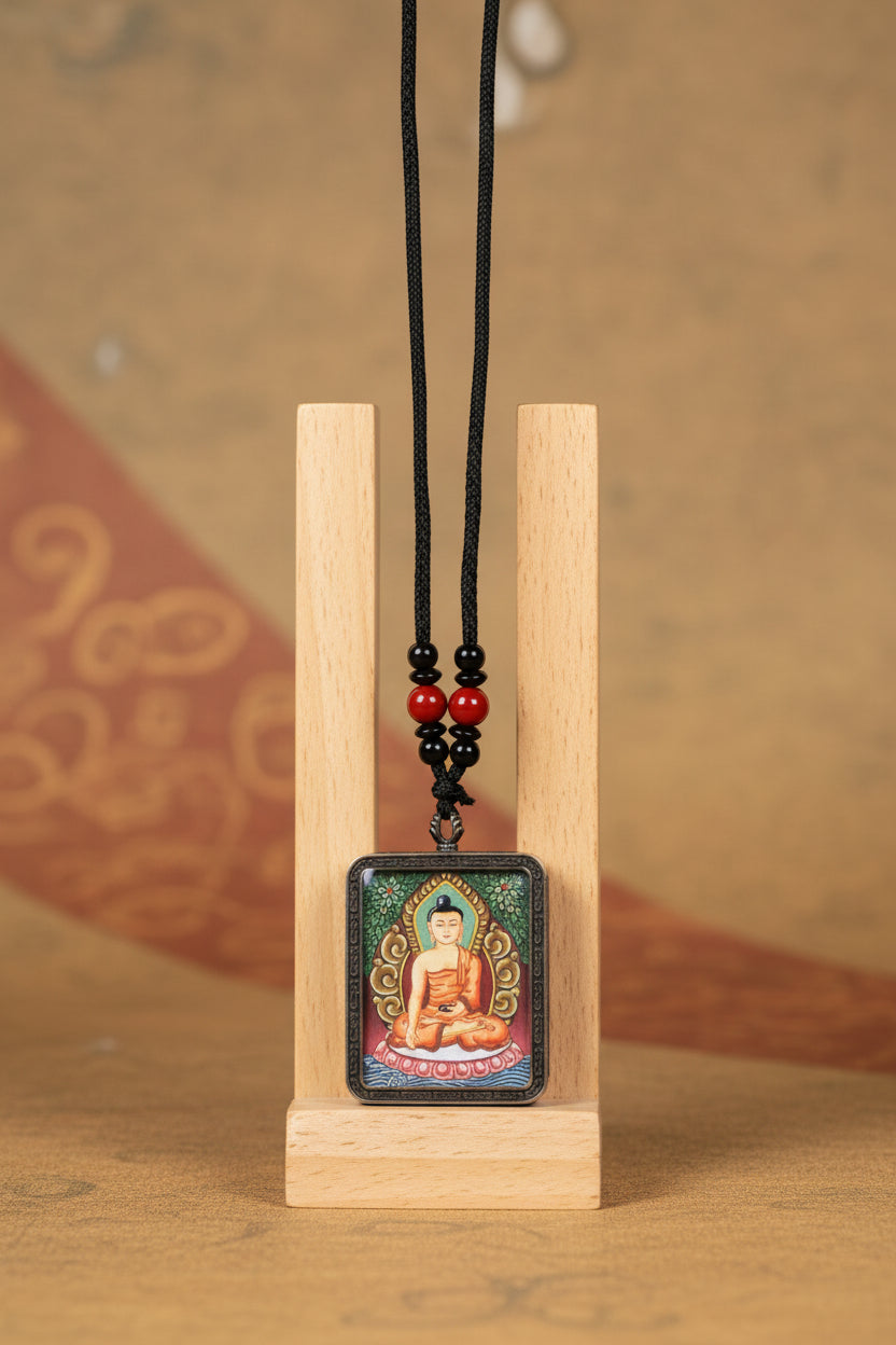 Shakyamuni Buddha thangka, miniature ghau style