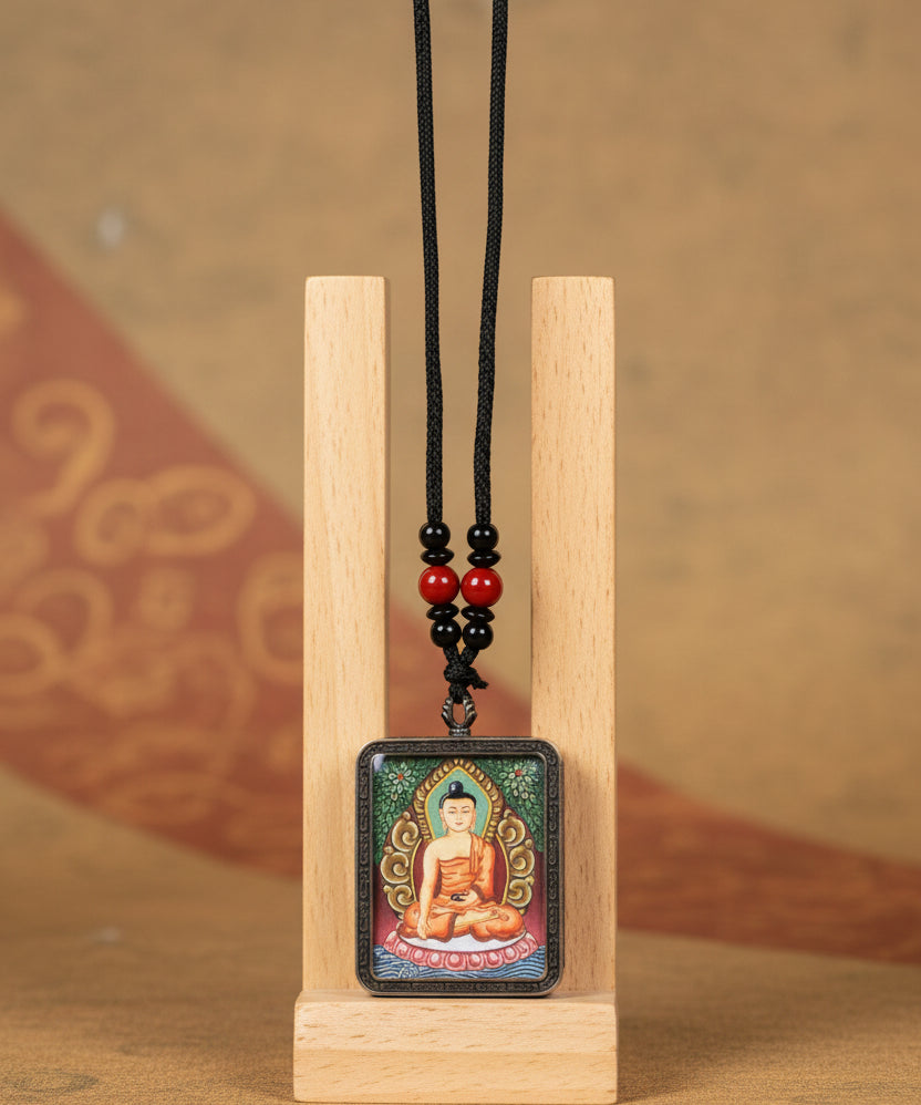 Shakyamuni Buddha thangka, miniature ghau style
