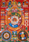 Traditional Himalayan astrology thangka with zodiac animals and sacred diagrams