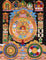 Tibetan cosmology calendar artwork with zodiac animals and astrological chart