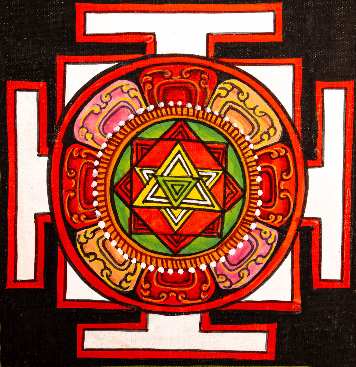 Spiritual Yantra Wall Art for Peace and Protection