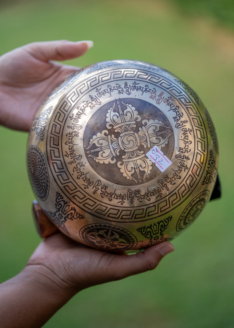 Yin Yang Fine Carving Singing Bowl - Tibetan Bowl.
