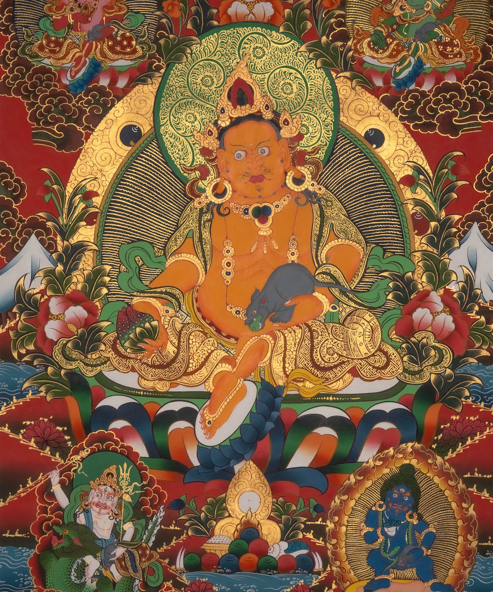 Handpainted Zambala Thangka Painting 