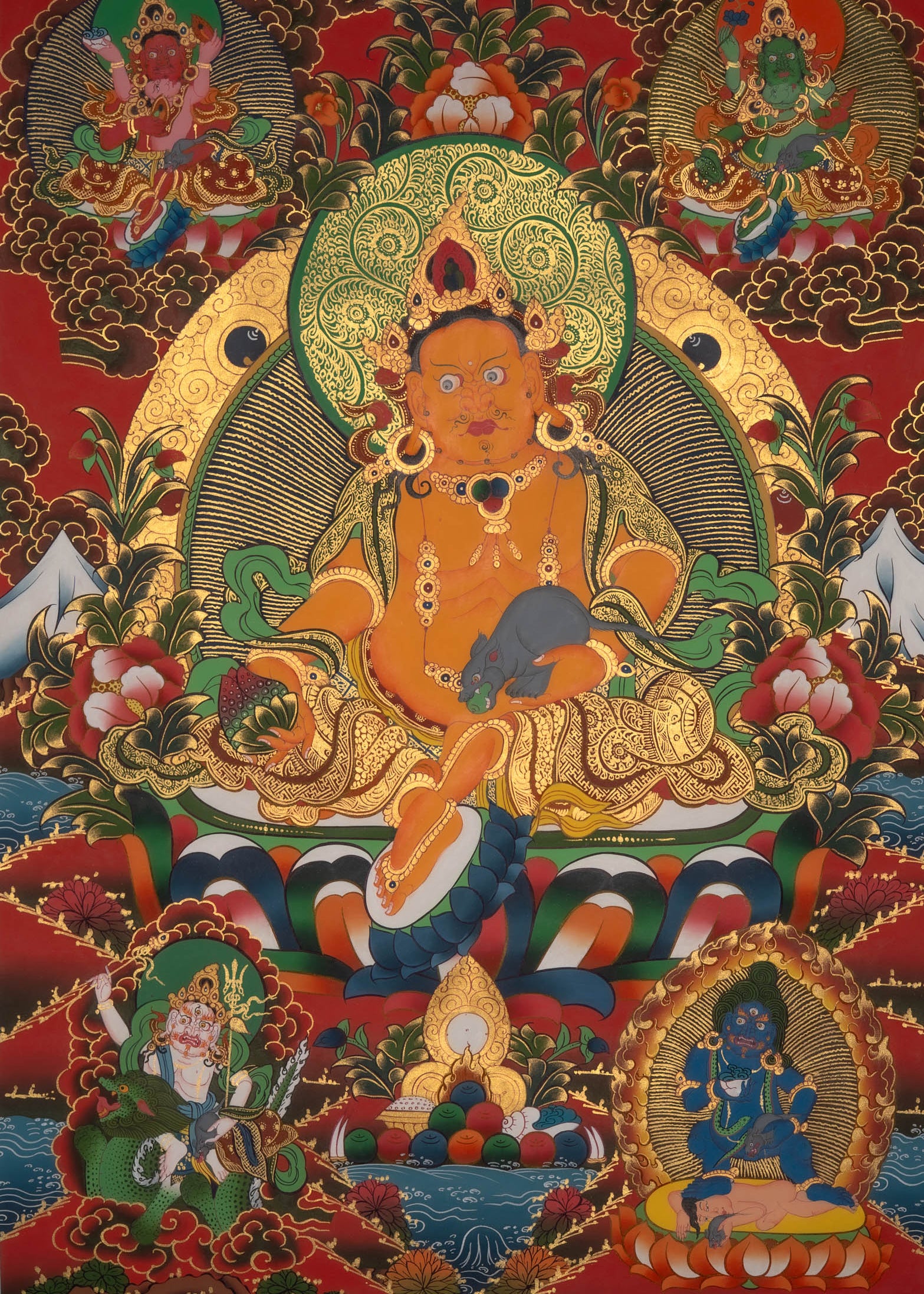 Handpainted Zambala Thangka Painting 