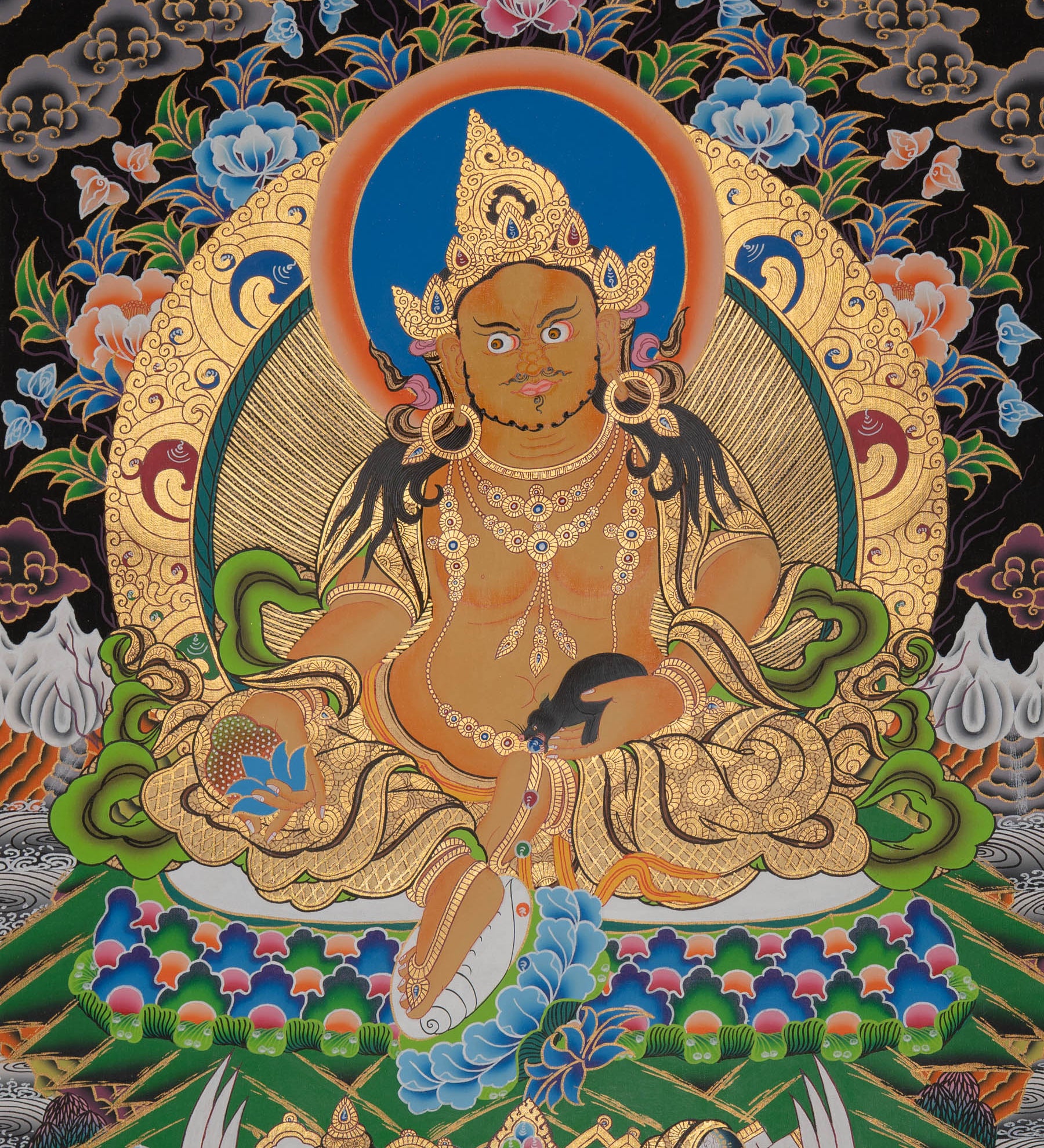 Zambala Thangka Painting - Handpainted Art