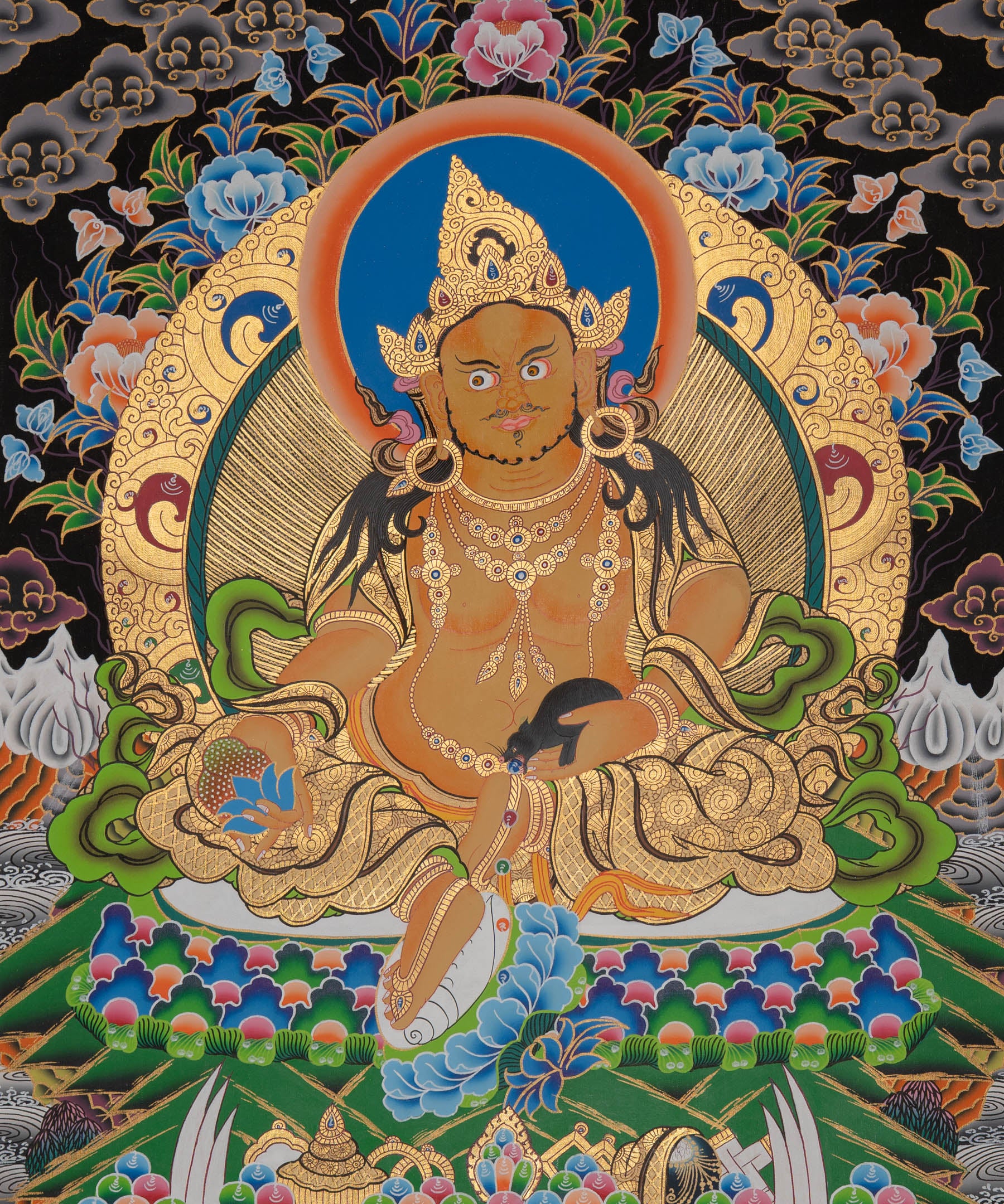 Zambala Thangka Painting - Handpainted Art