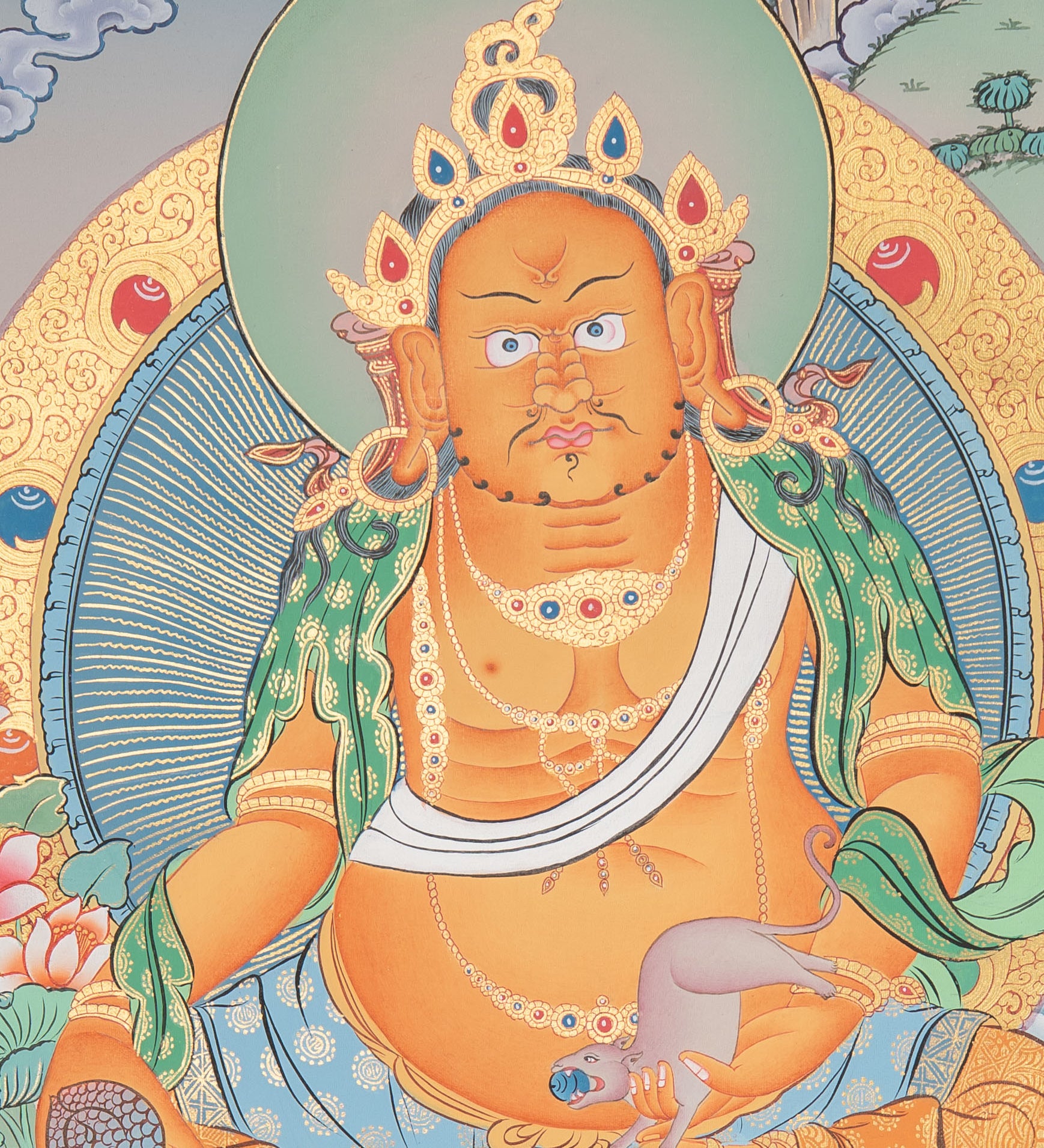 Zambala Thangka Painting = Handpainted Art