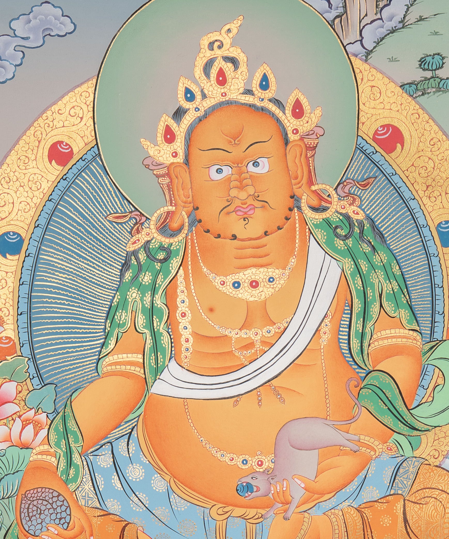Zambala Thangka Painting = Handpainted Art