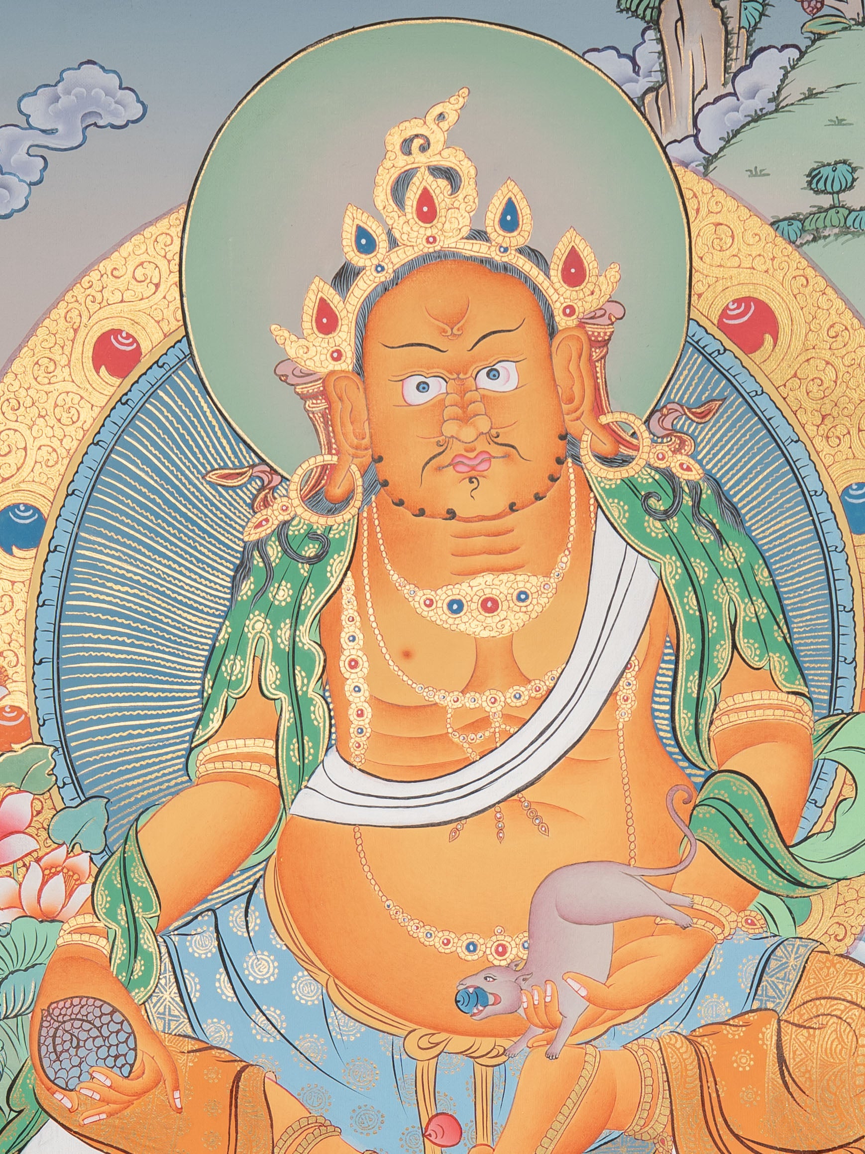 Zambala Thangka Painting = Handpainted Art