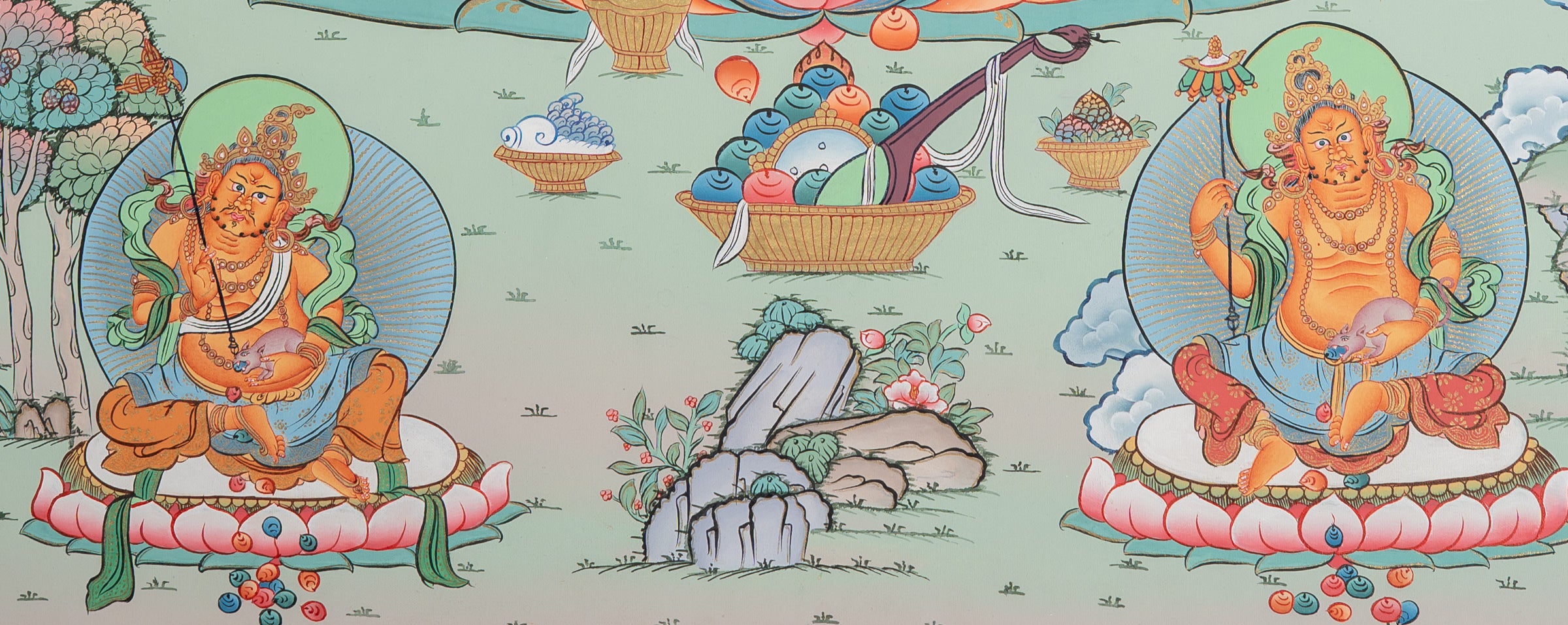 Zambala Thangka Painting = Handpainted Art