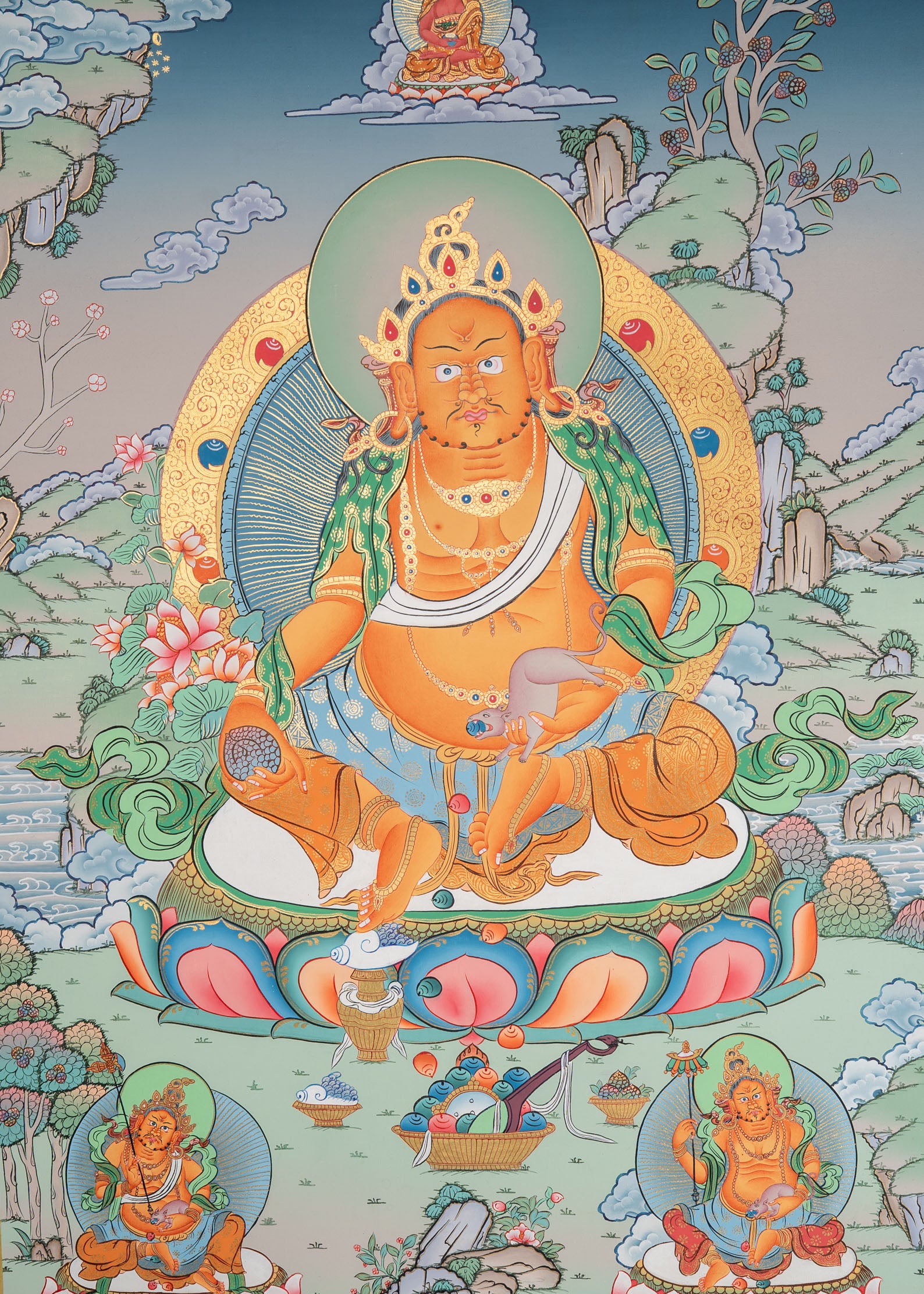 Zambala Thangka Painting = Handpainted Art