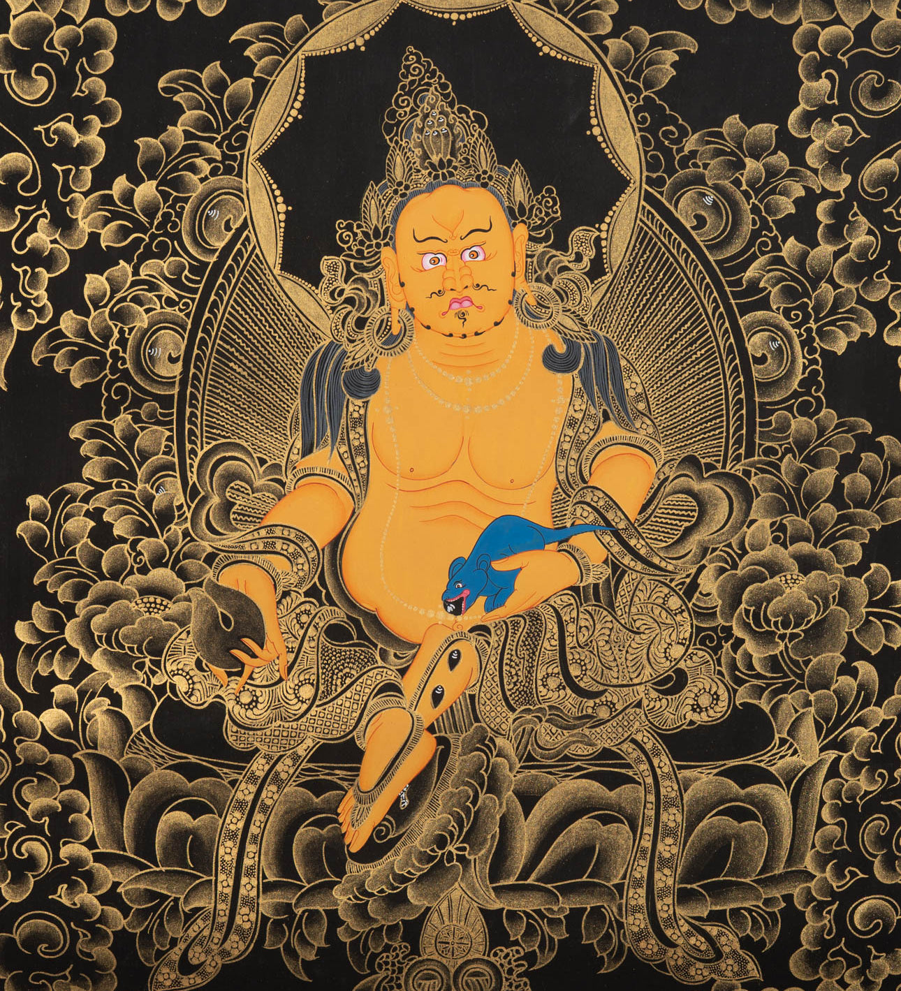 Handpainted Zambala Thangka - Tibetan Art