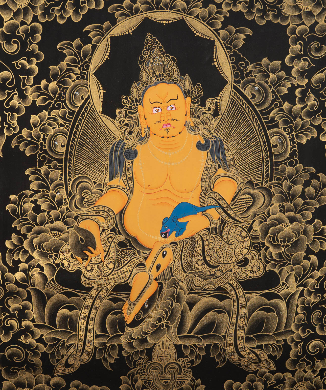 Handpainted Zambala Thangka - Tibetan Art
