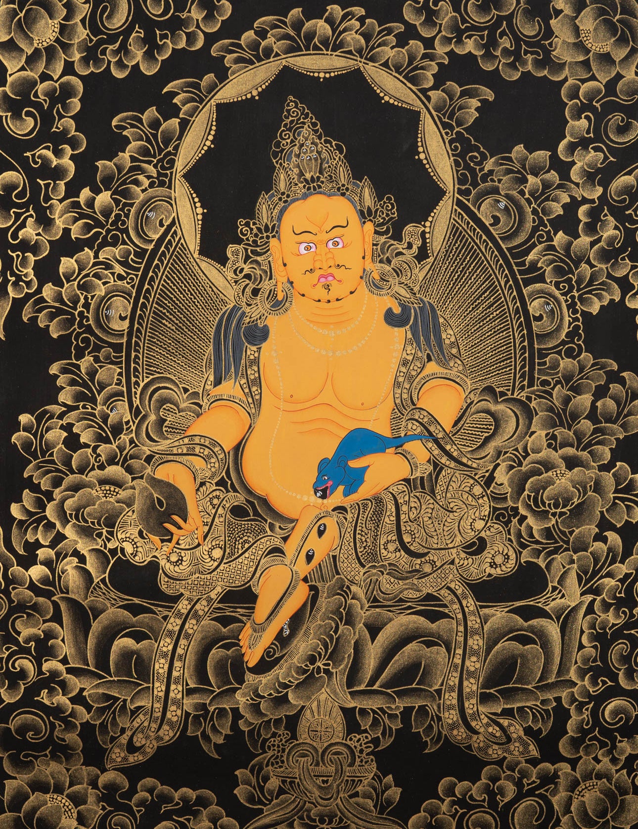 Handpainted Zambala Thangka - Tibetan Art