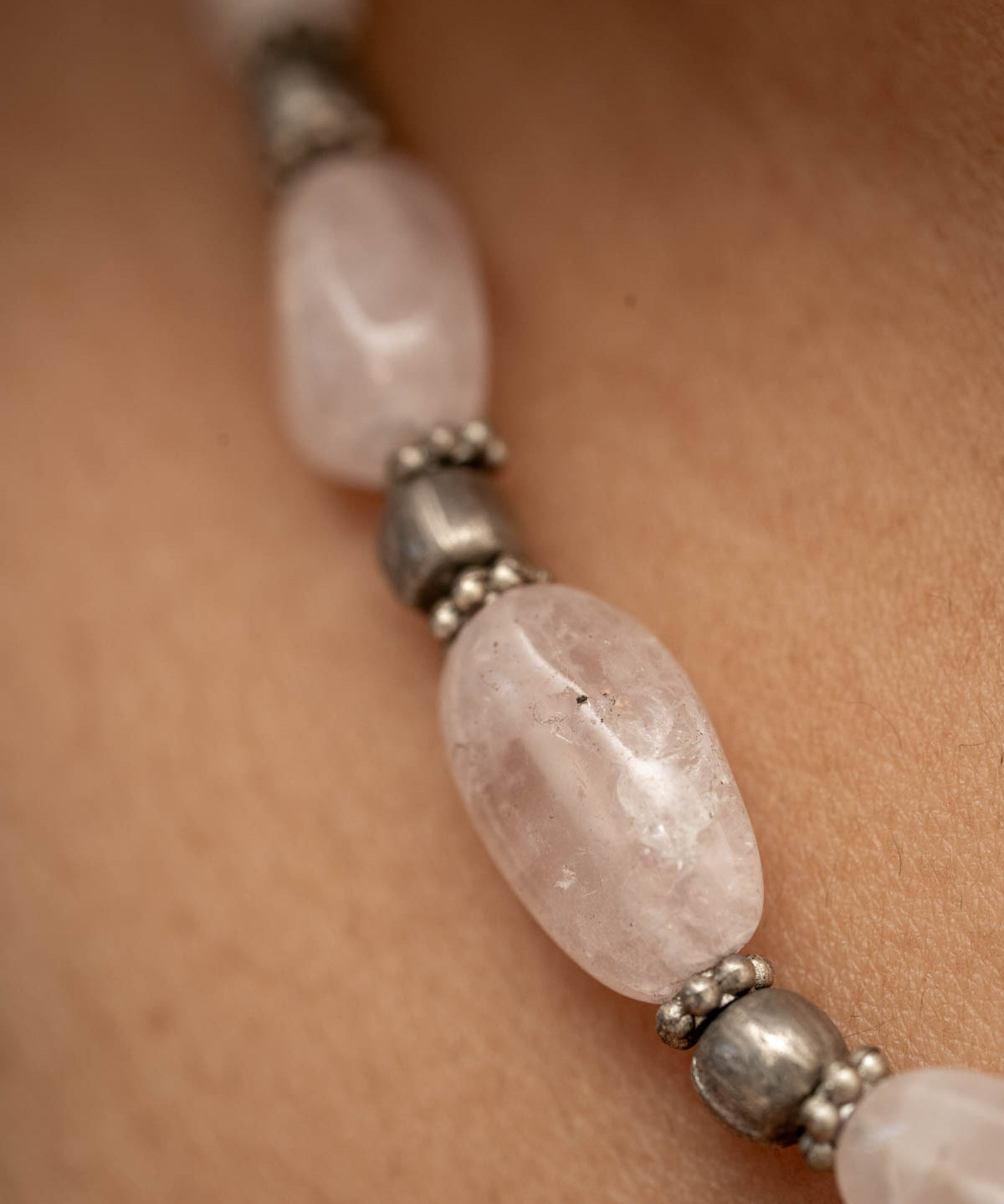 Clear Quartz Beaded Necklace