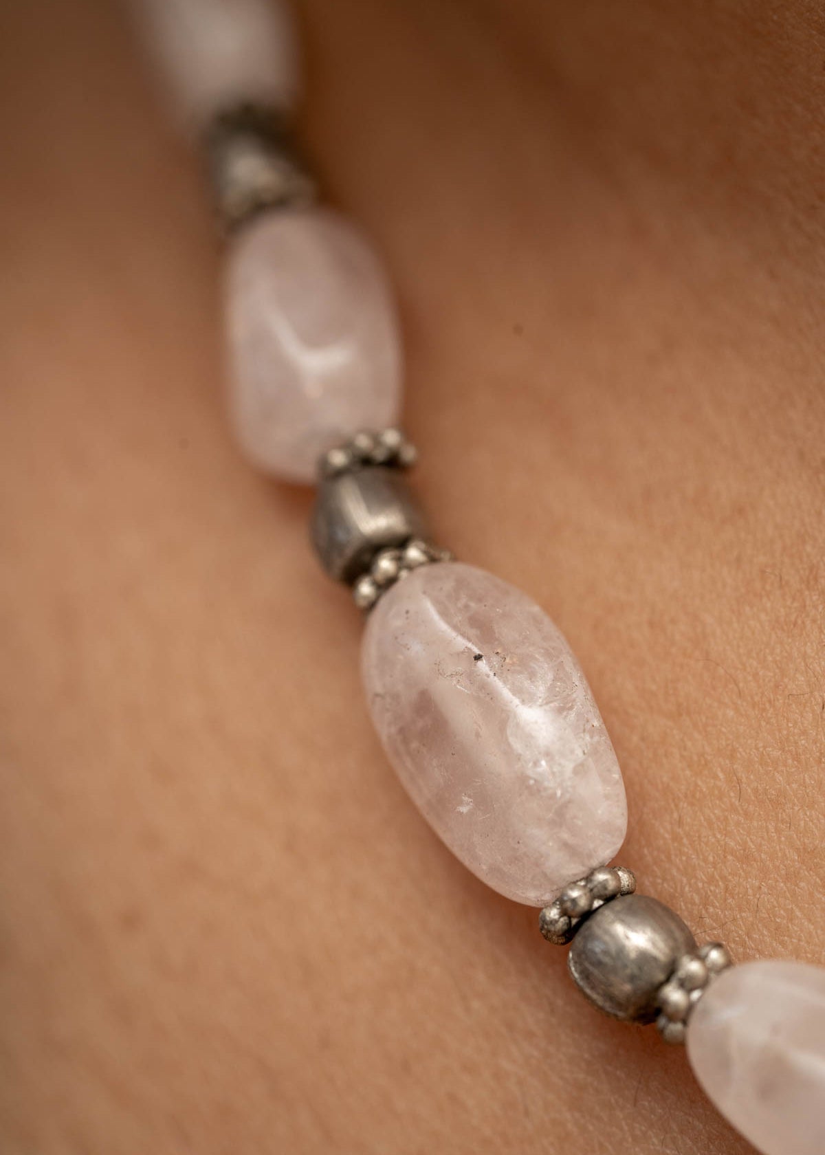 Clear Quartz Beaded Necklace