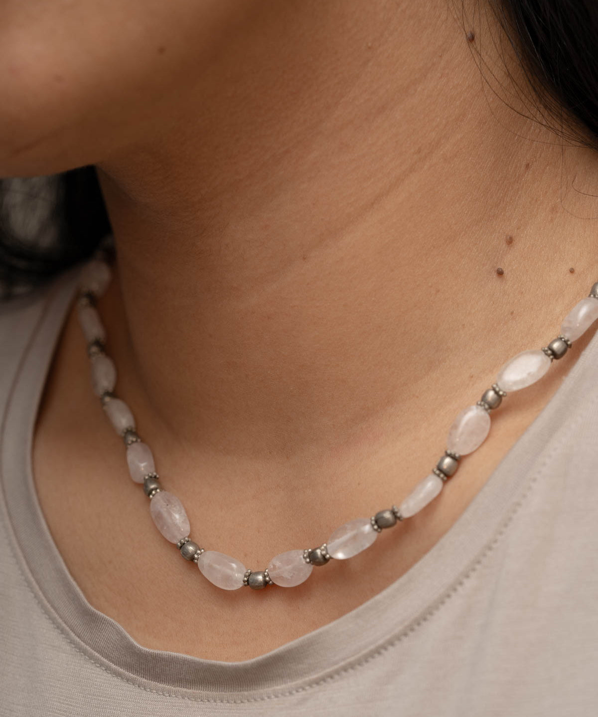 Clear Quartz Beaded Necklace