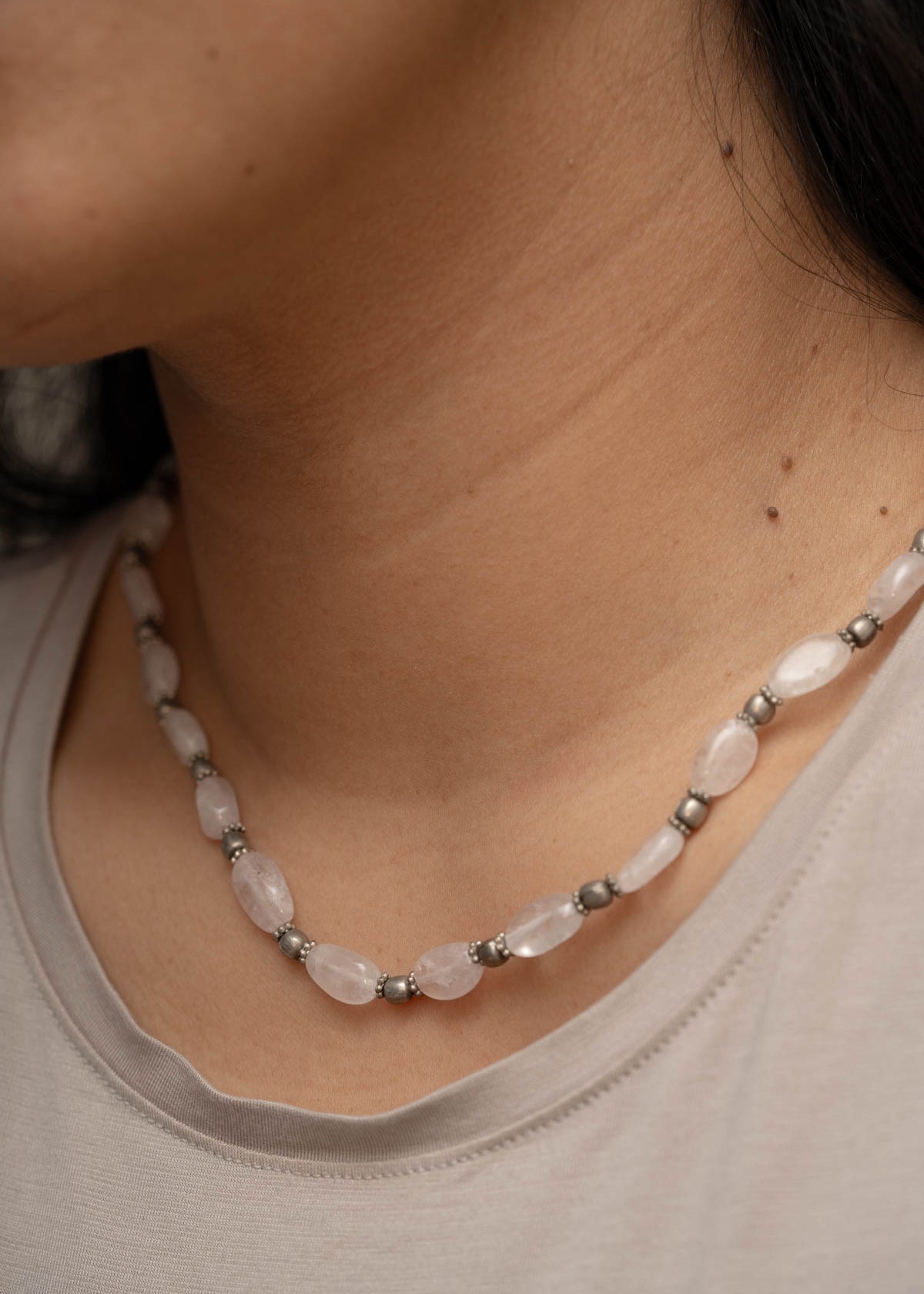 Clear Quartz Beaded Necklace