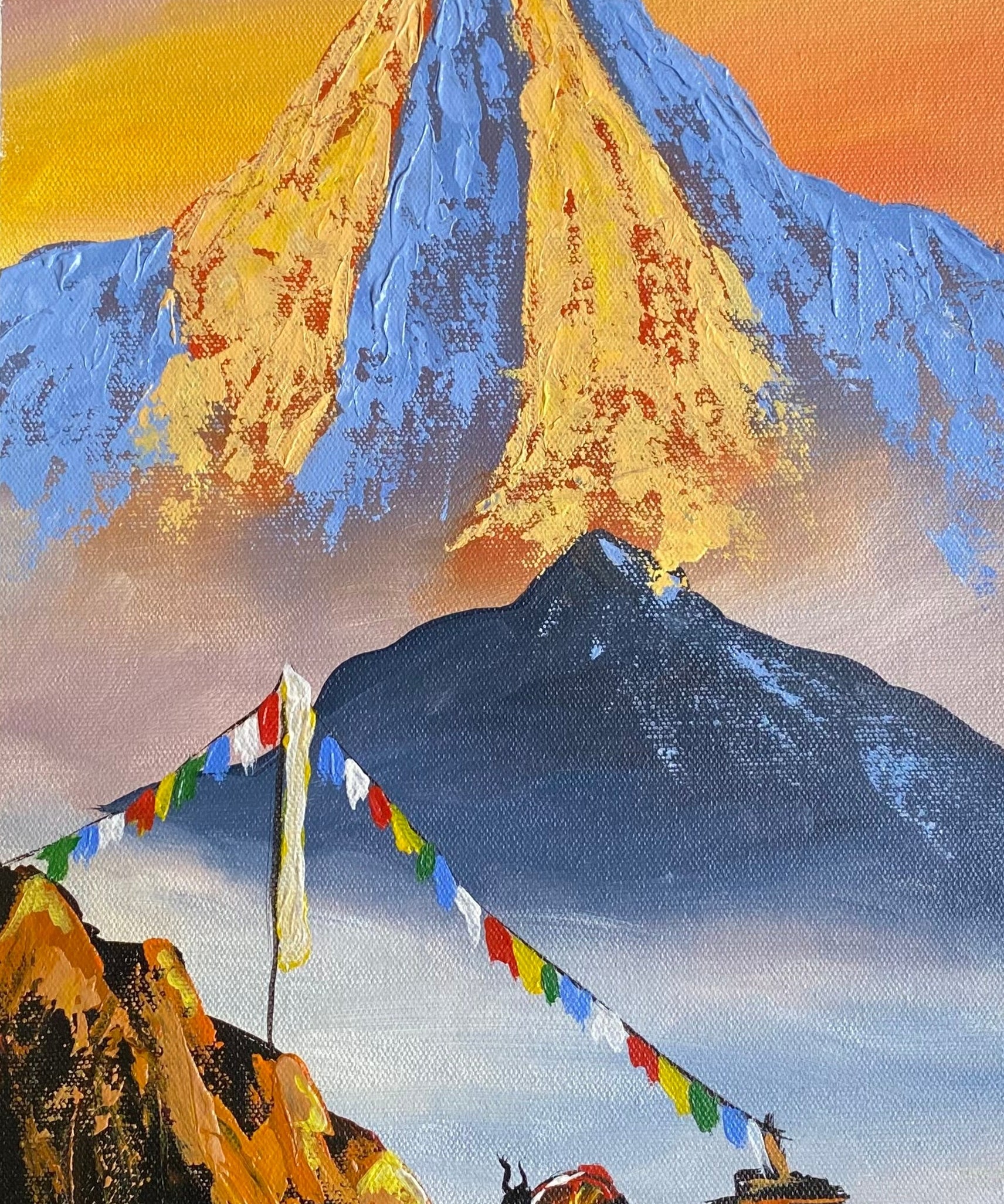 Oil Painting of Mount Everest.