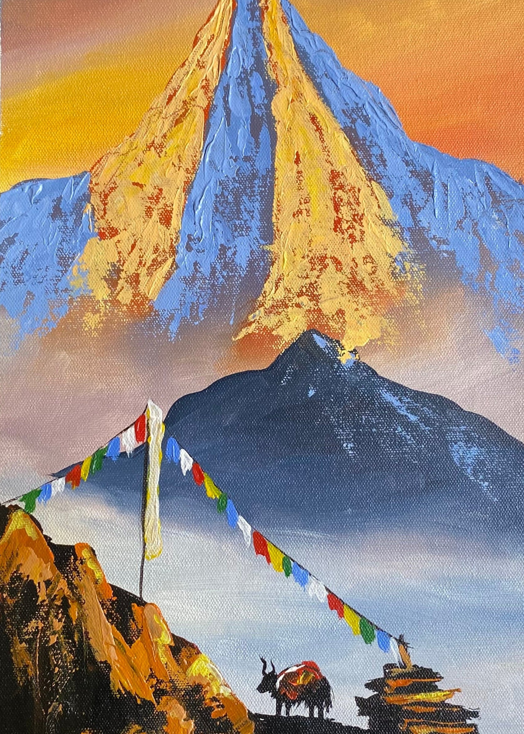 Oil Painting of Mount Everest.