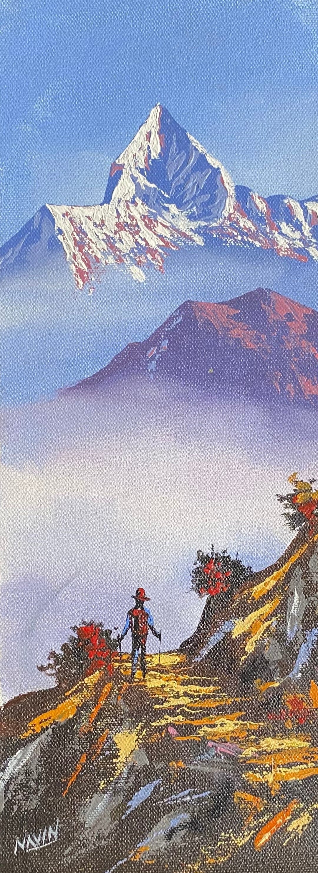 Oil Painting of Mount Machapuchre.