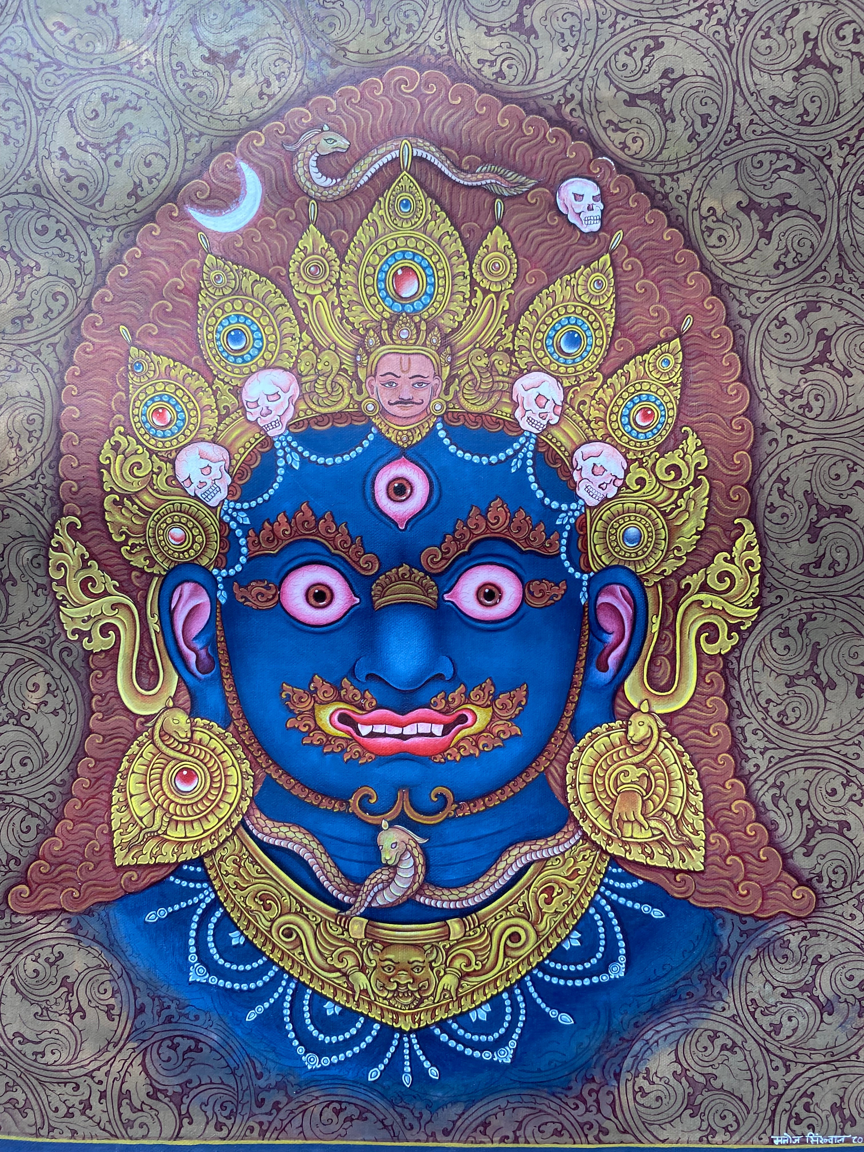 Mahakala Face Thangka Painting