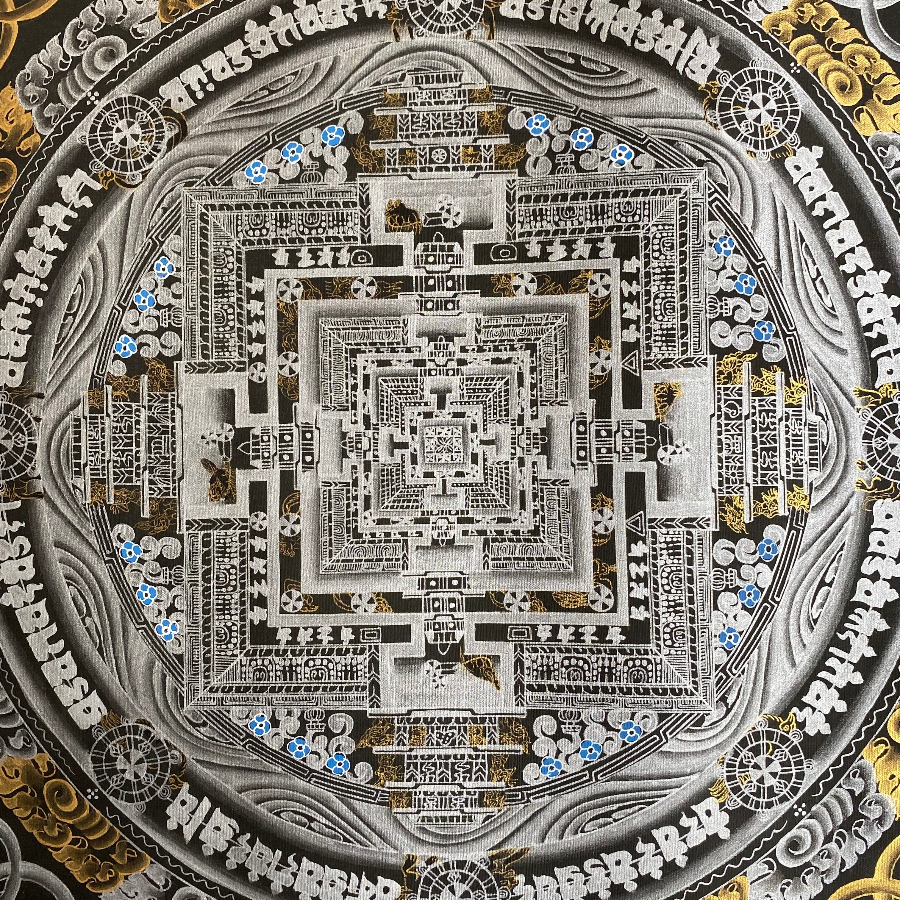 Kalachakra Mandala Thangka Silver & Gold