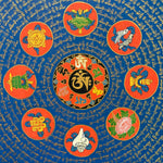  Mantra Mandala Thangka with 8 Auspicious Symbol.