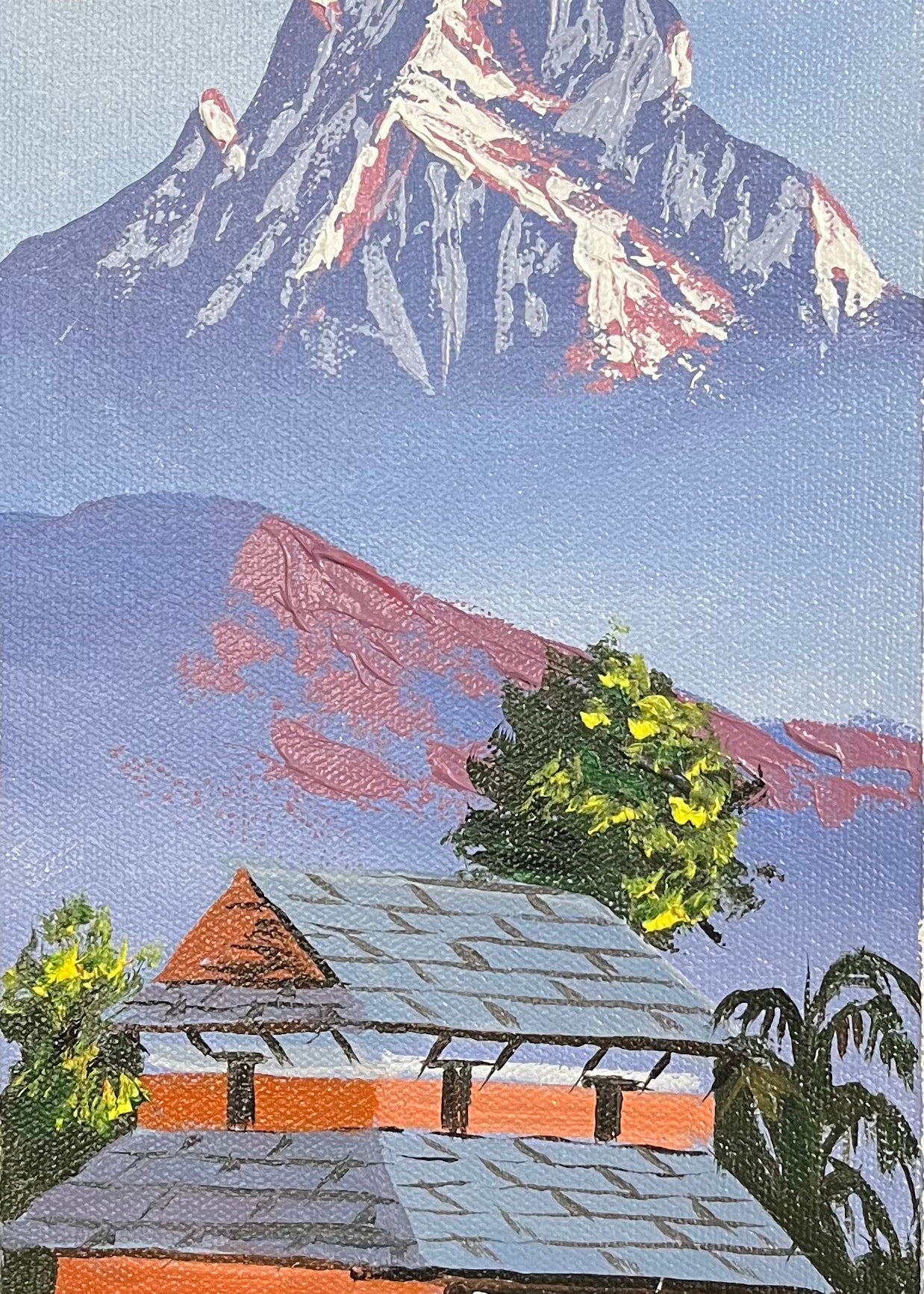 Oil Painting of Mt Machapuchre