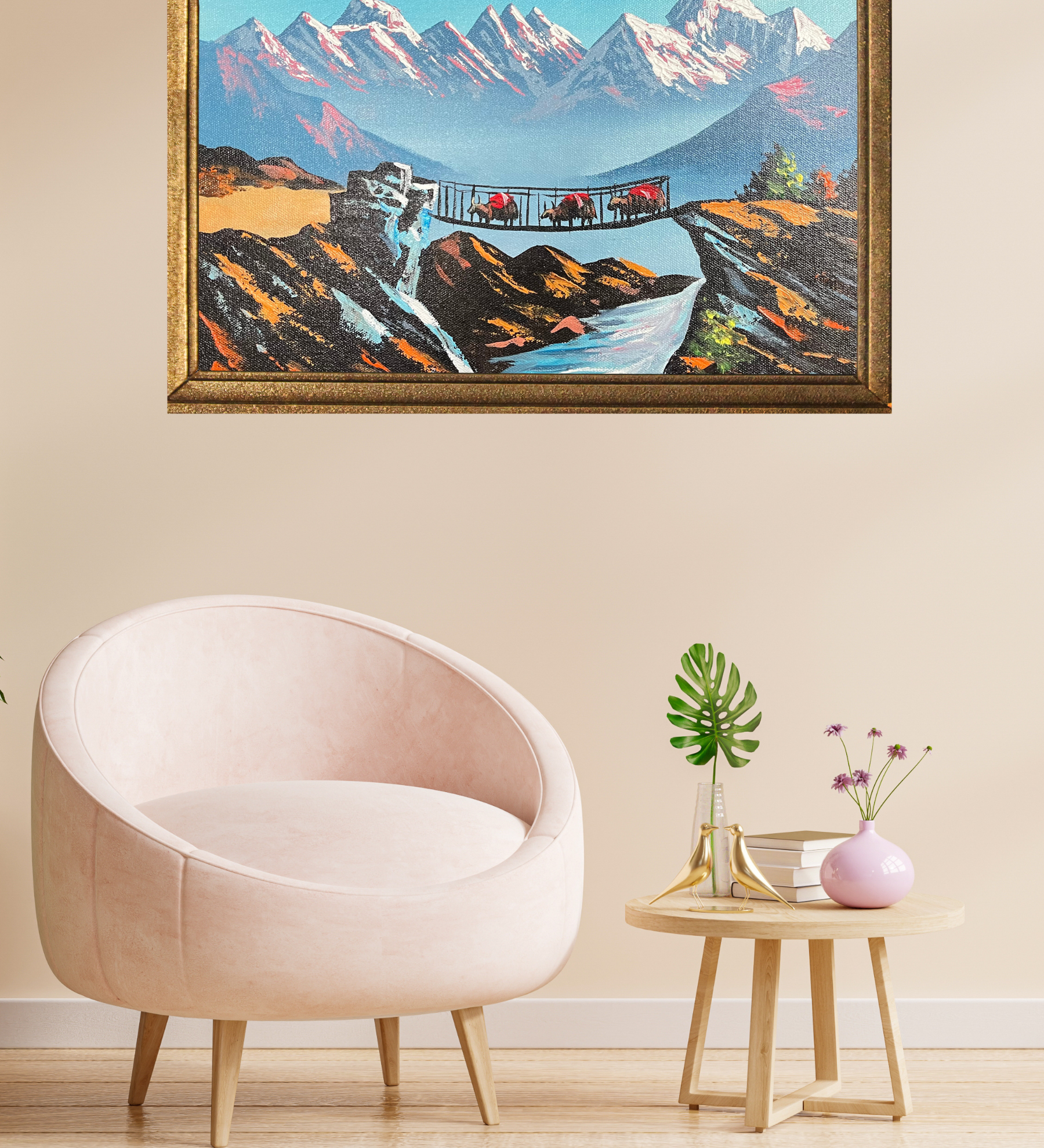 Handpainted Oil Painting on cotton Canvas.