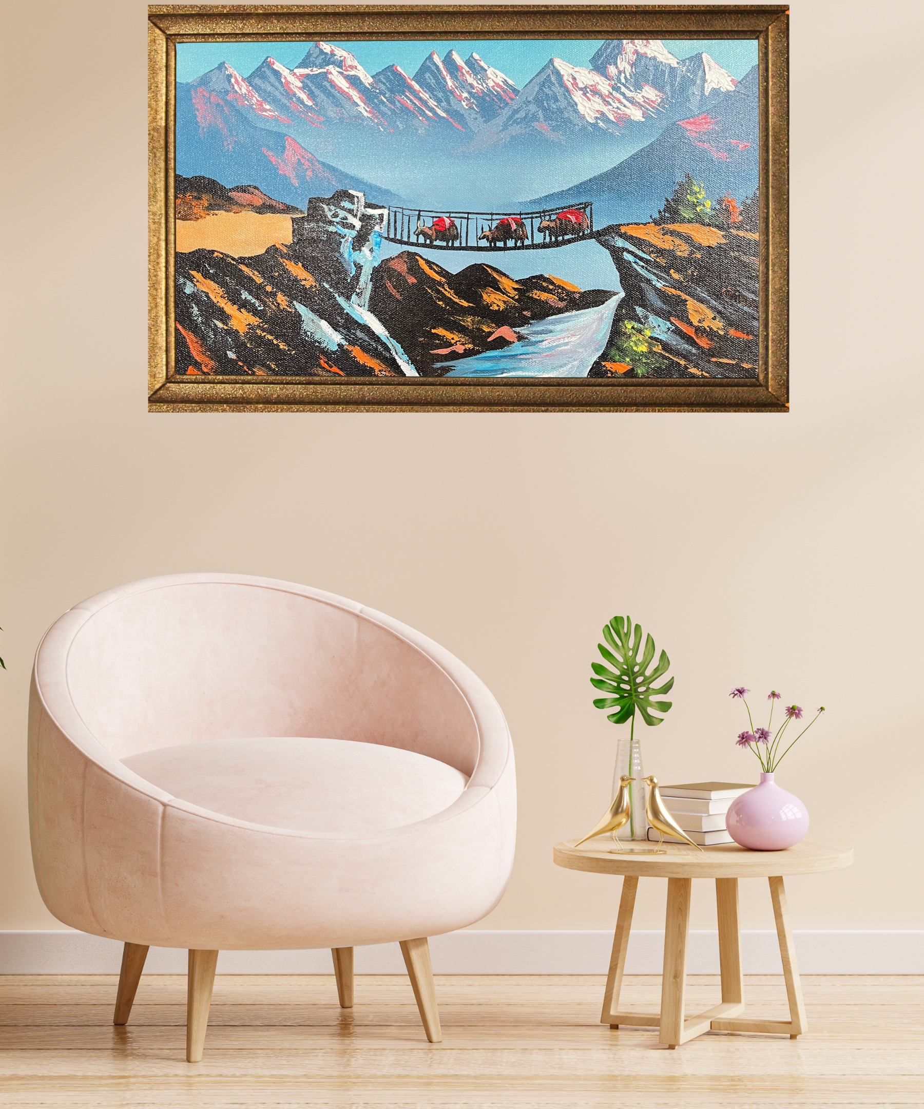 Handpainted Oil Painting on cotton Canvas.